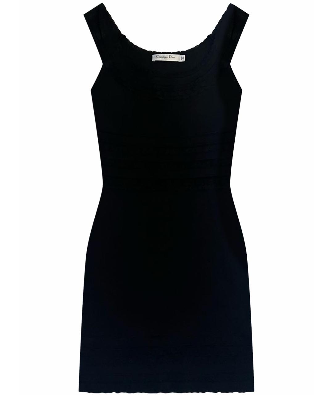 CHRISTIAN DIOR Черное вискозное коктейльное платье, фото 1