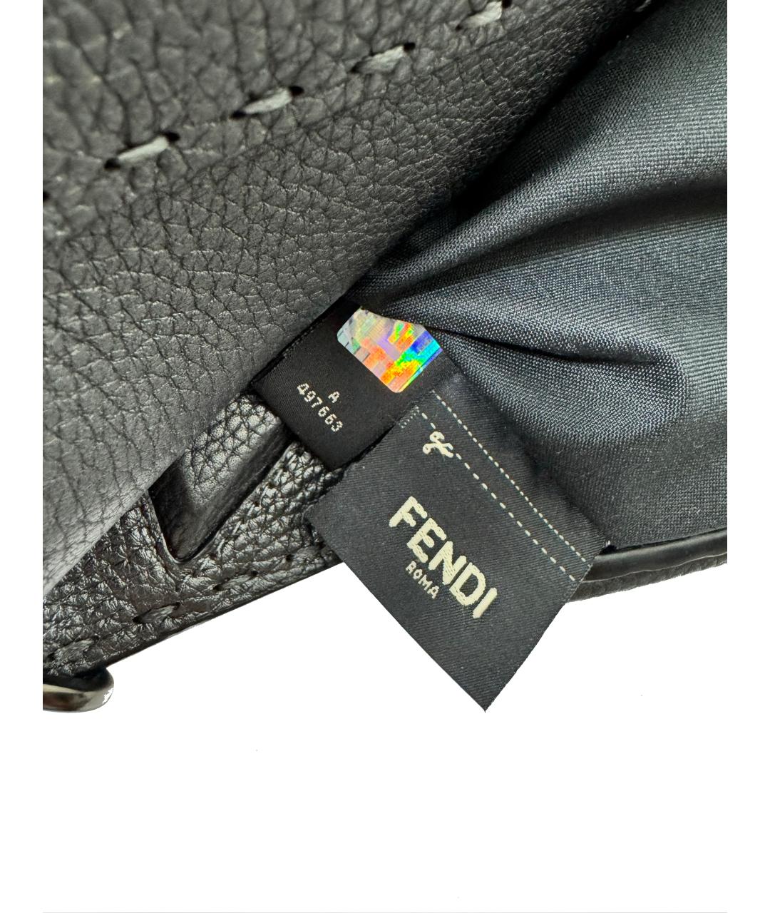 FENDI Серая кожаная сумка тоут, фото 5