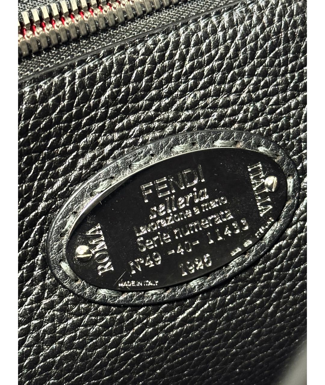 FENDI Серая кожаная сумка тоут, фото 2