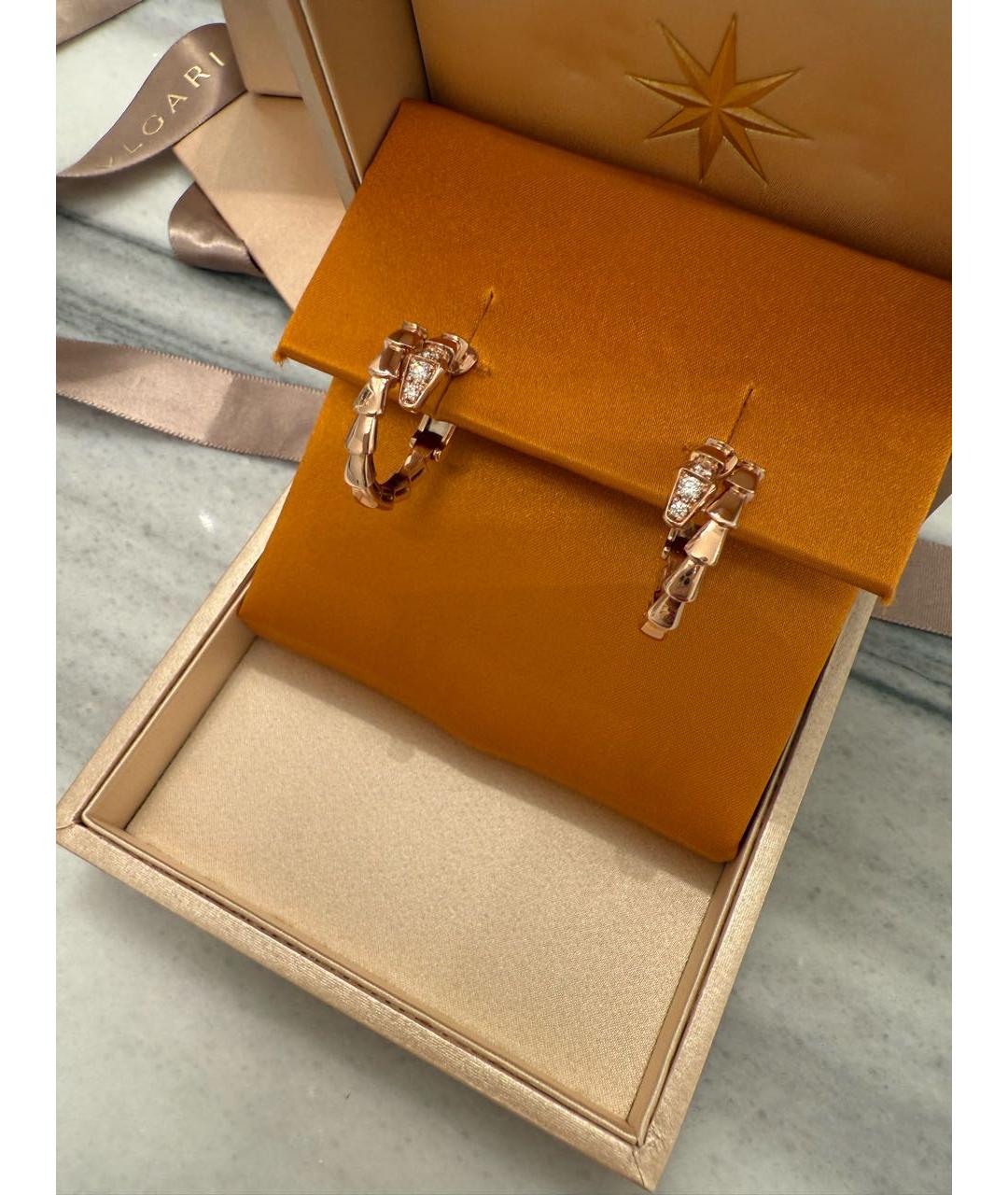 BVLGARI Золотые серьги из розового золота, фото 3