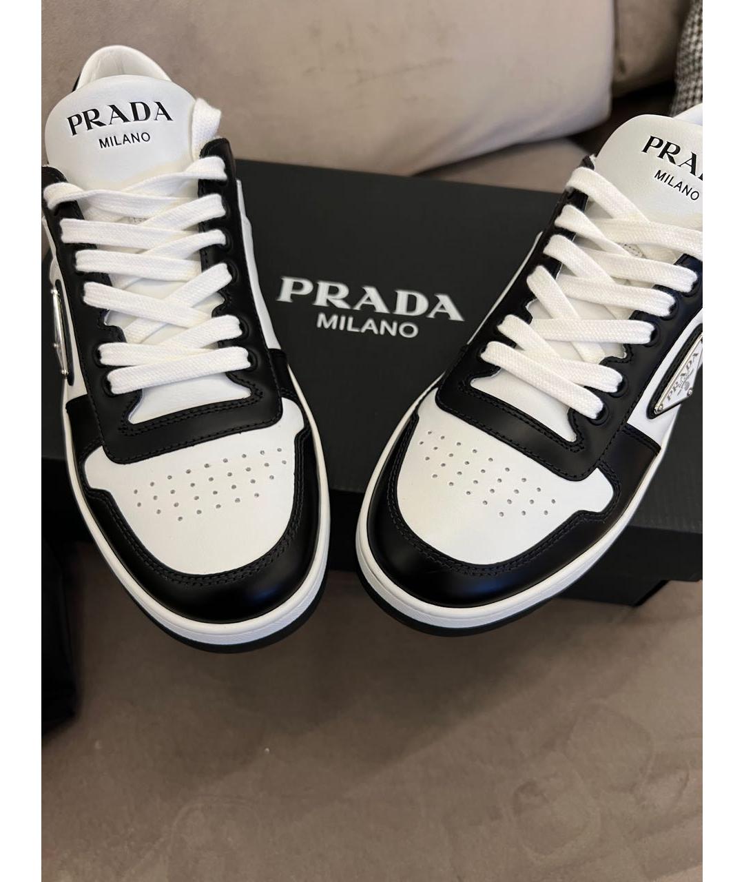 PRADA Белые кожаные кеды, фото 3