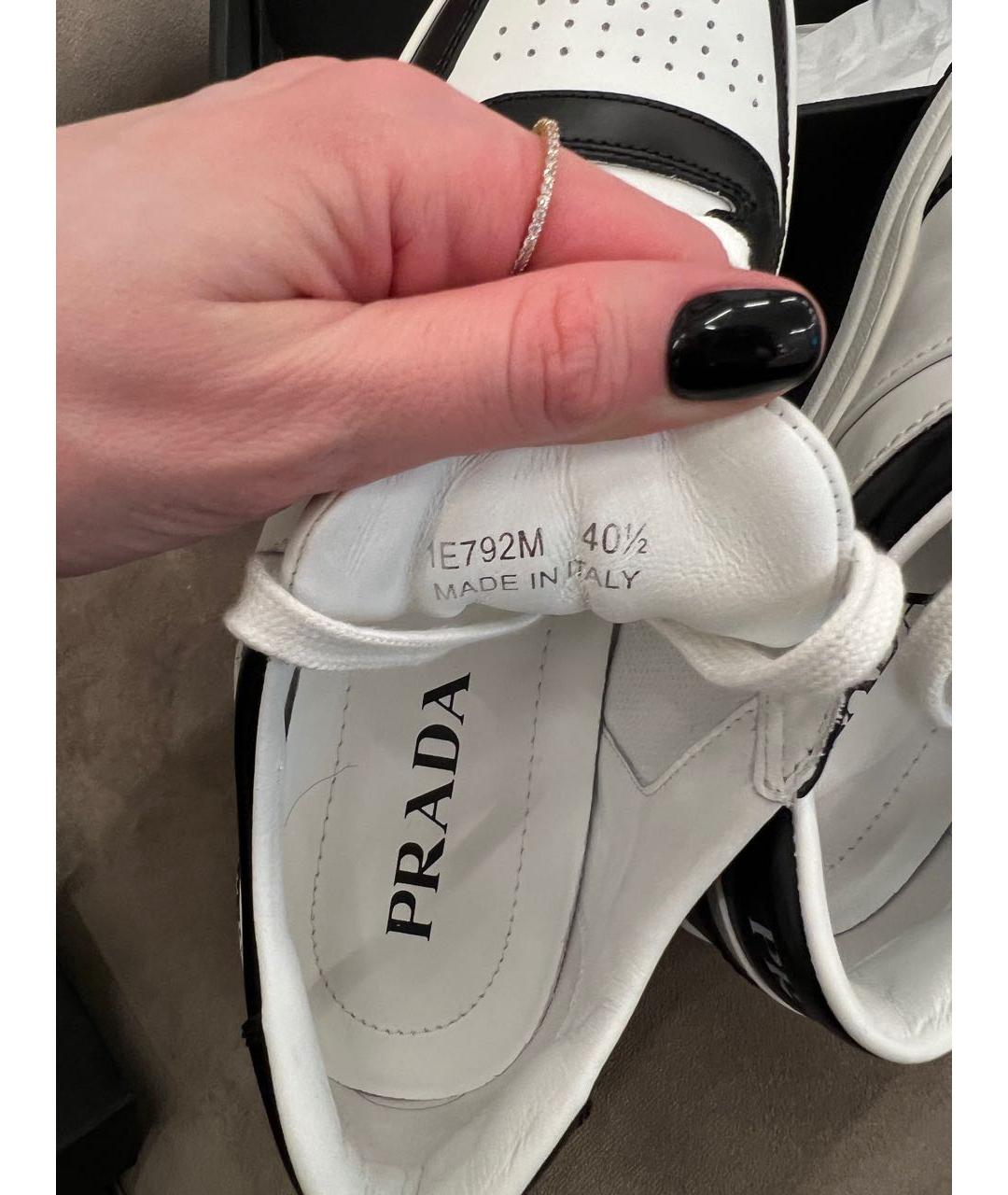 PRADA Белые кожаные кеды, фото 6