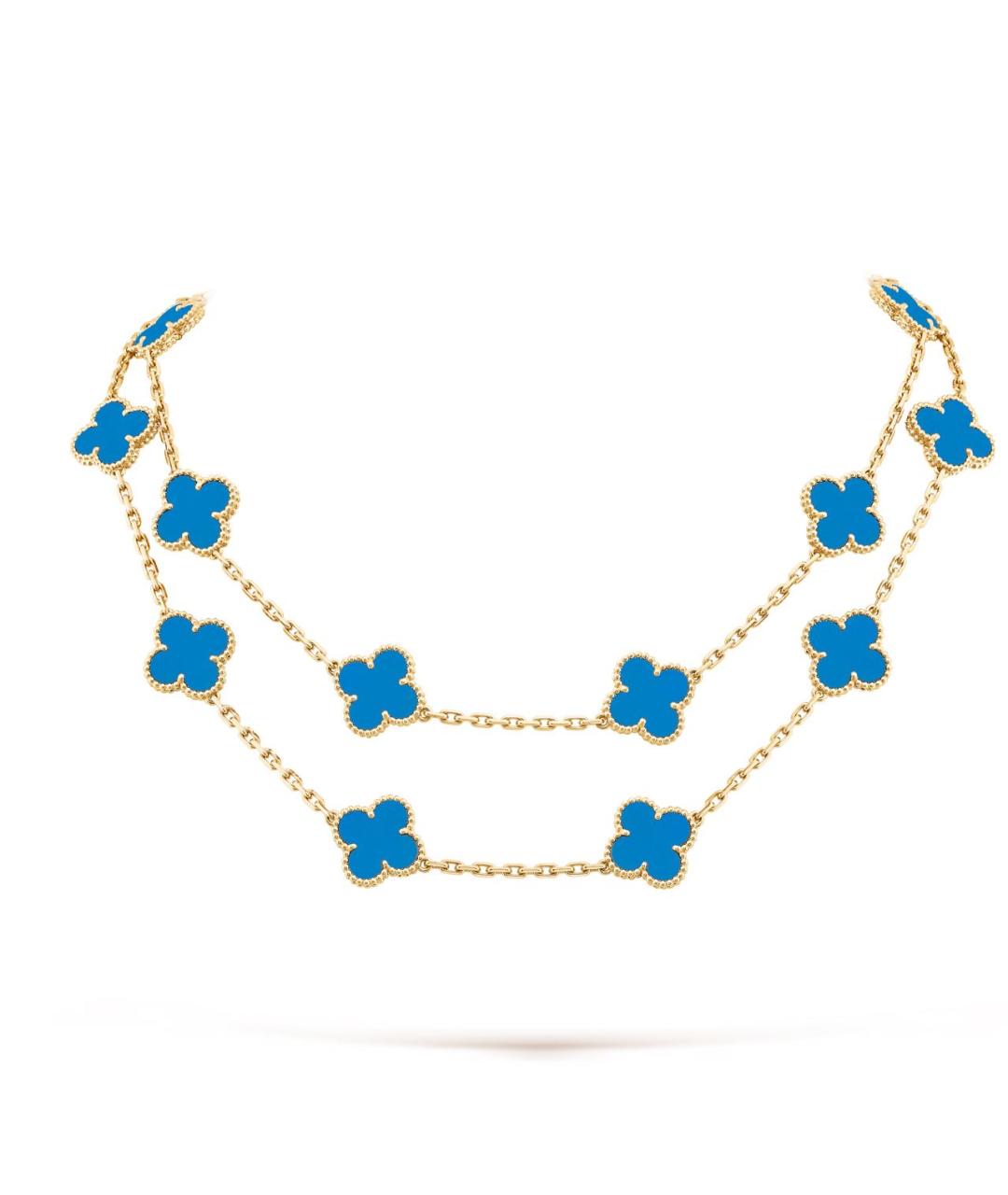 VAN CLEEF & ARPELS Синее колье из желтого золота, фото 2