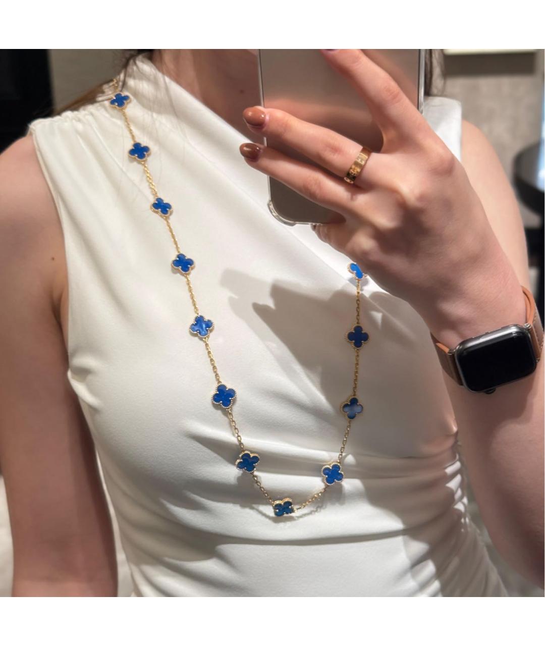 VAN CLEEF & ARPELS Синее колье из желтого золота, фото 8