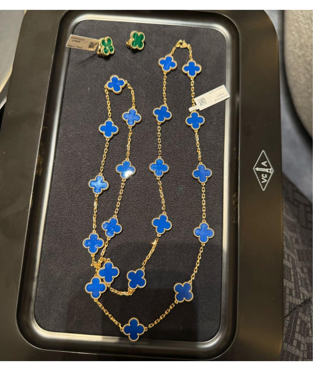 VAN CLEEF & ARPELS Синее колье из желтого золота, фото 7