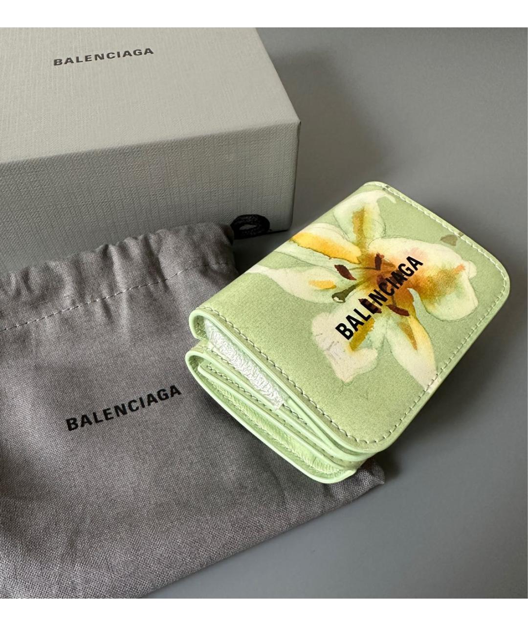 BALENCIAGA Зеленый кожаный кардхолдер, фото 6