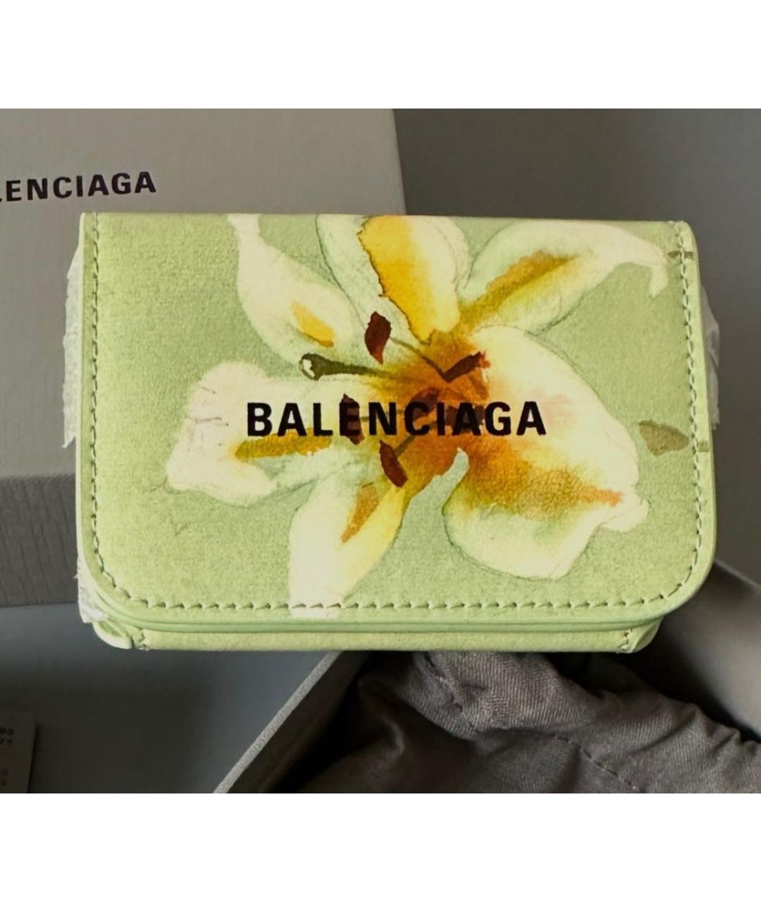 BALENCIAGA Зеленый кожаный кардхолдер, фото 9