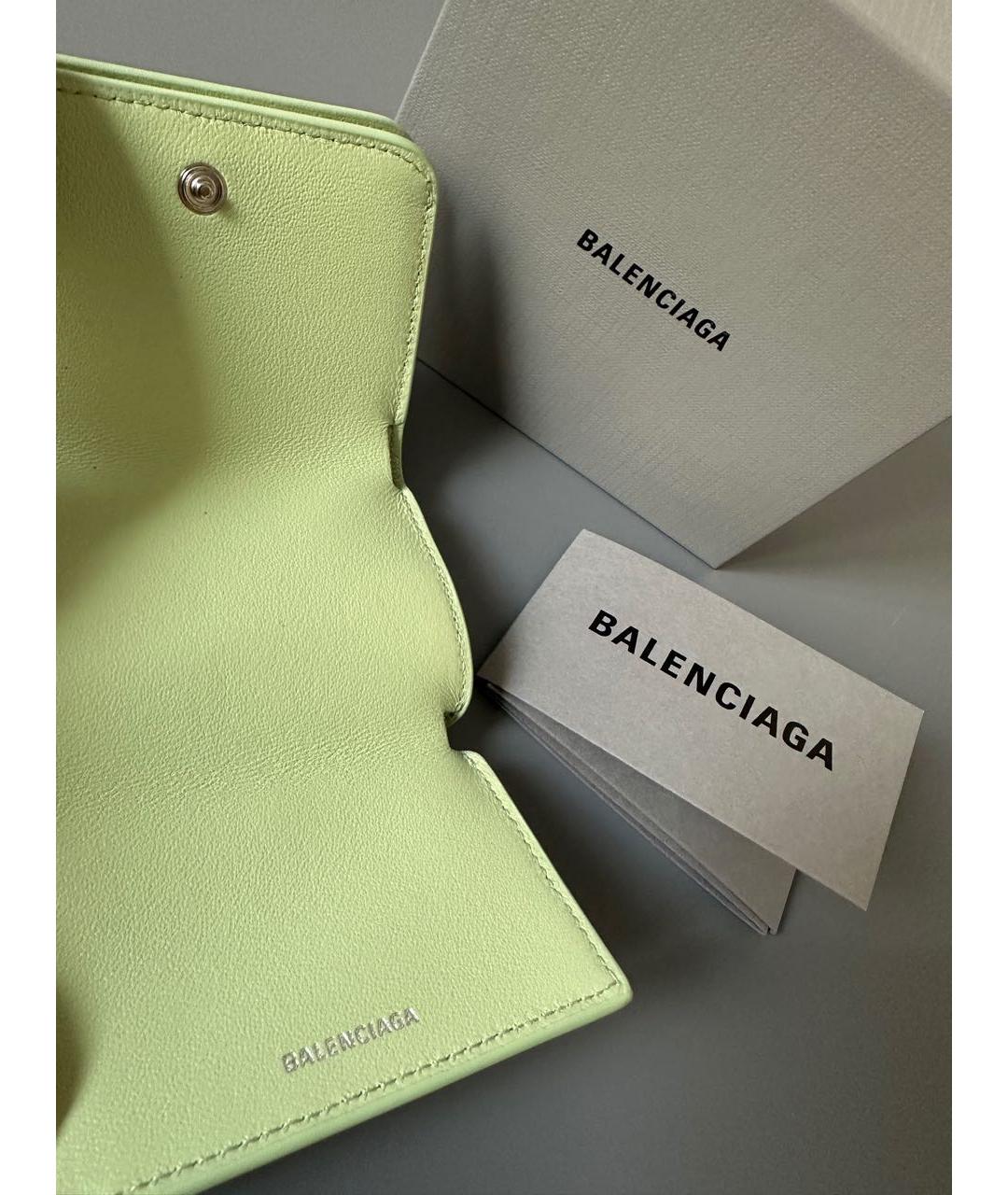 BALENCIAGA Зеленый кожаный кардхолдер, фото 8