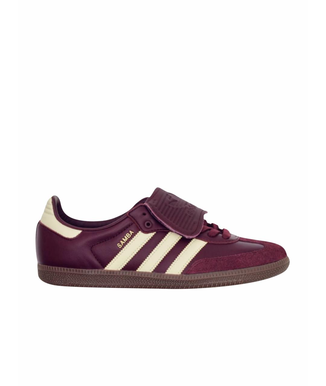 ADIDAS Бордовые кожаные кроссовки, фото 1