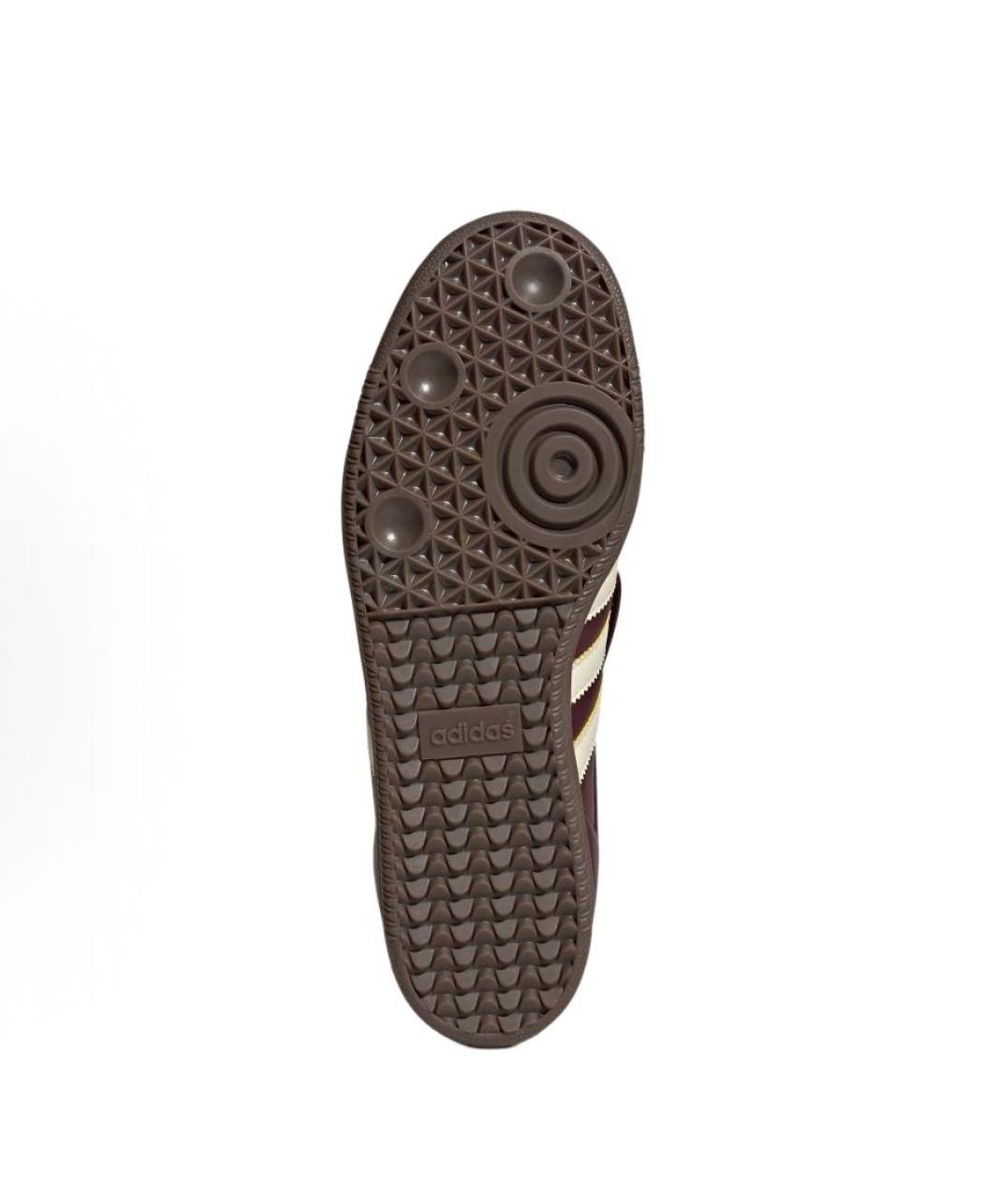ADIDAS Бордовые кожаные кроссовки, фото 4