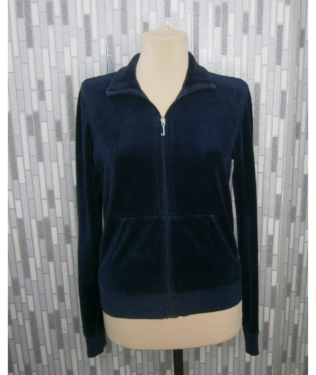 JUICY COUTURE Темно-синяя хлопковая спортивная куртка, фото 4