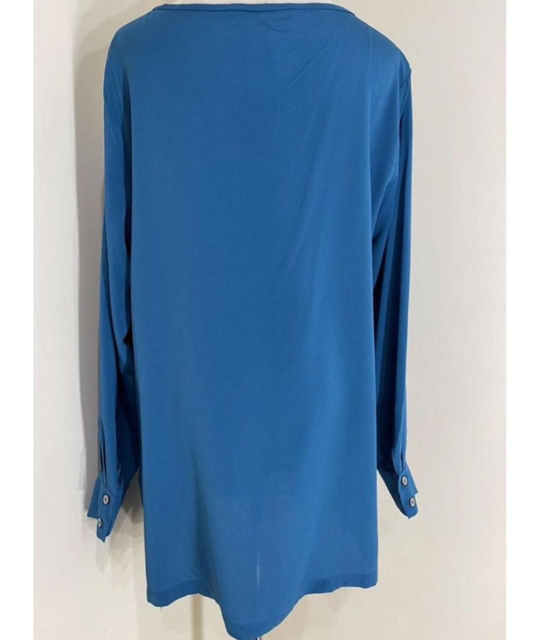 MAX MARA Голубая шелковая блузы, фото 2
