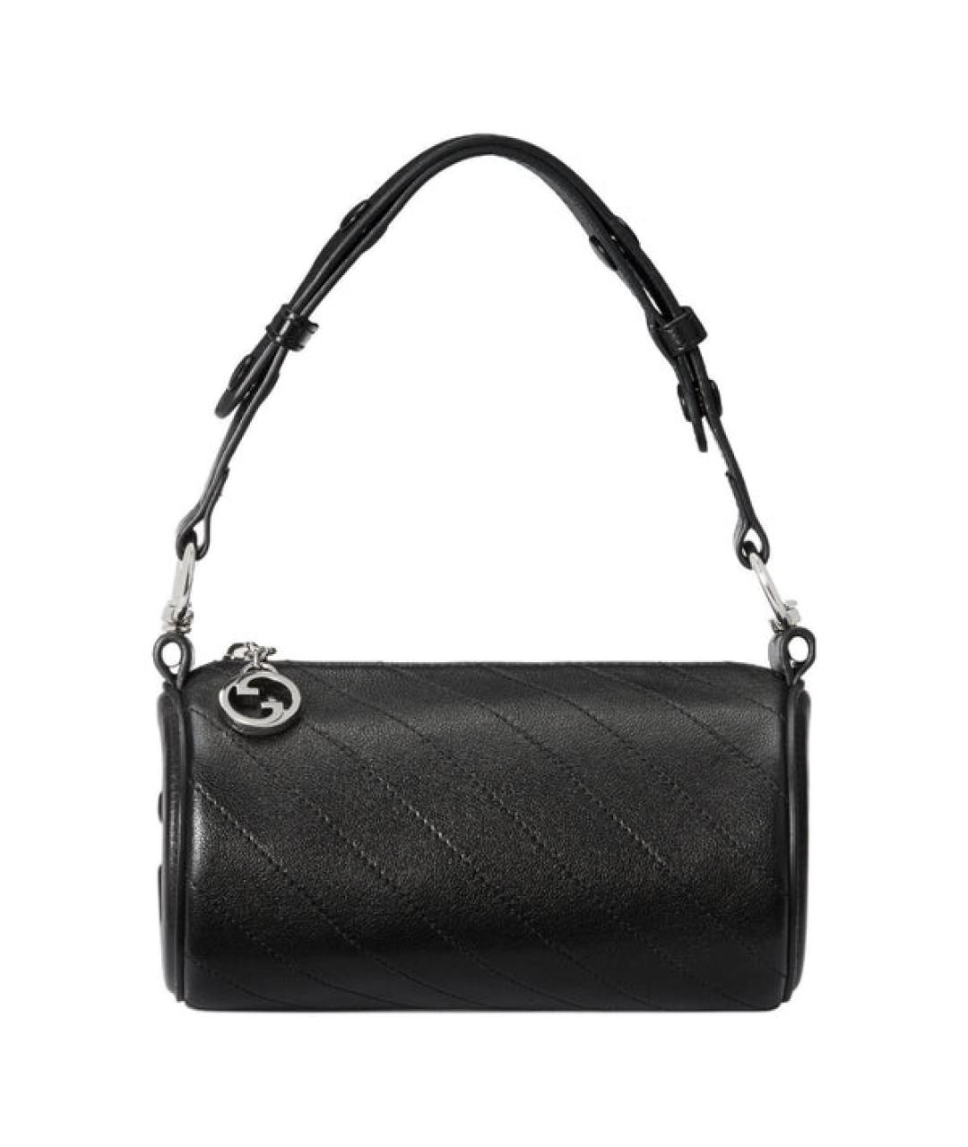 GUCCI Черная кожаная сумка с короткими ручками, фото 1