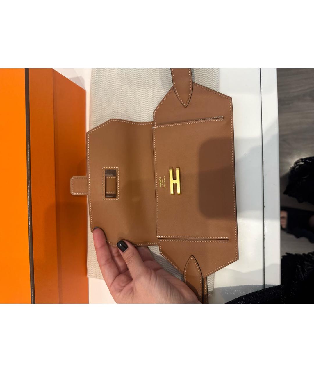 HERMES Коричневая кожаная поясная сумка, фото 4