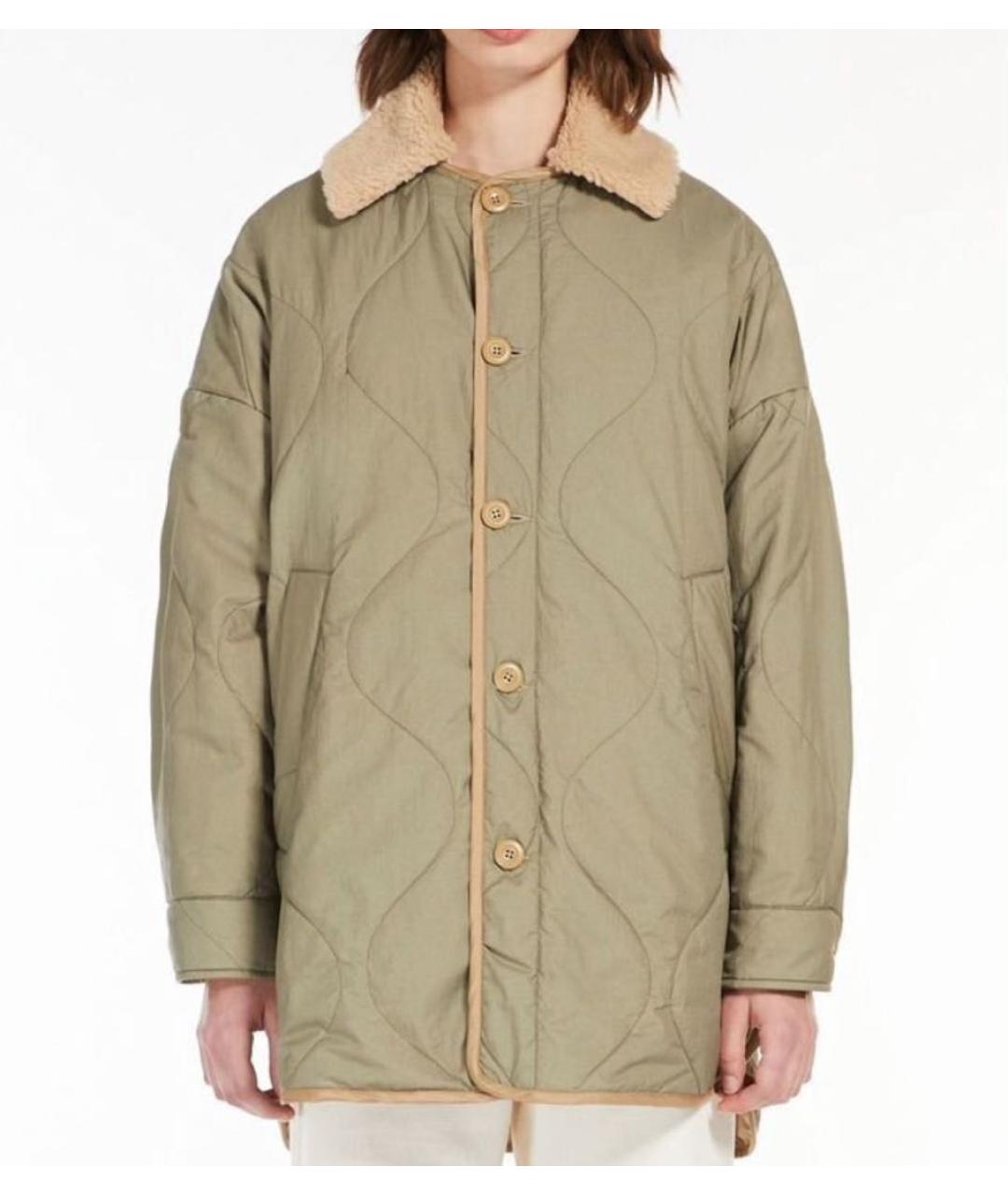 WEEKEND MAX MARA Хаки шерстяная куртка, фото 9