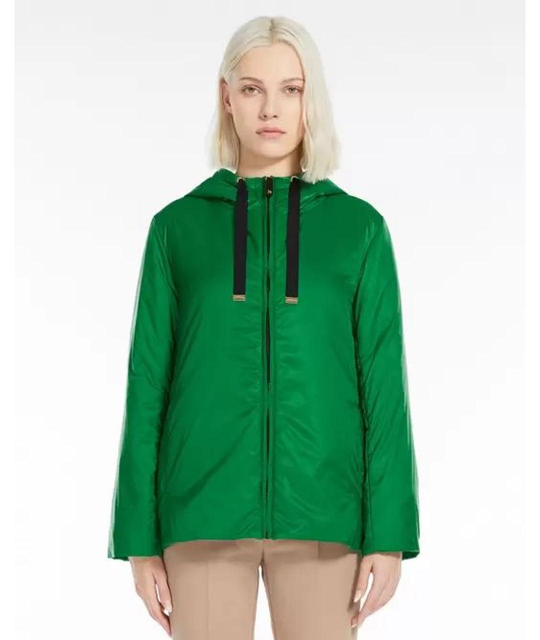 MAX MARA Зеленая полиэстеровая куртка, фото 2