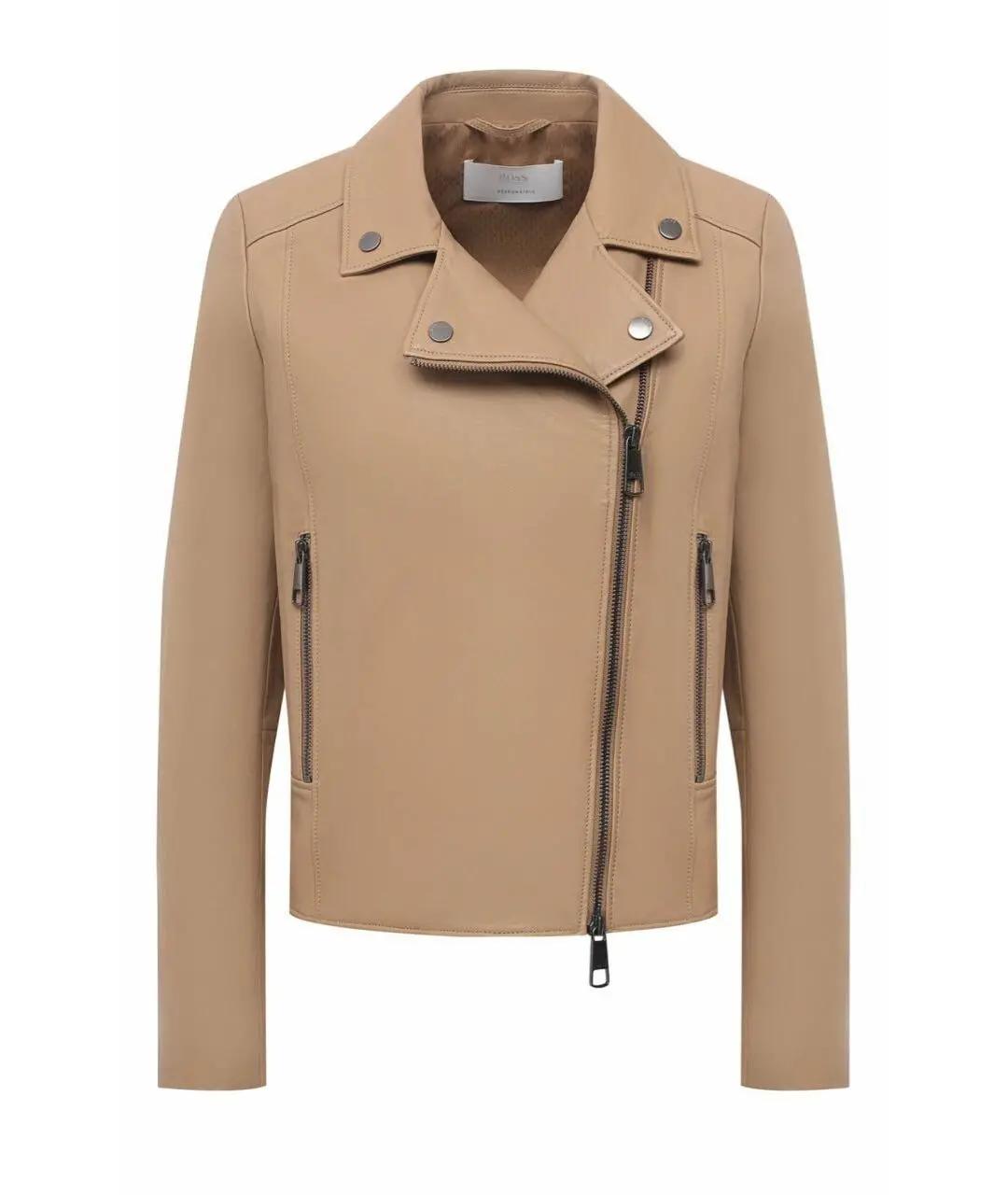 HUGO BOSS Бежевая кожаная куртка, фото 1