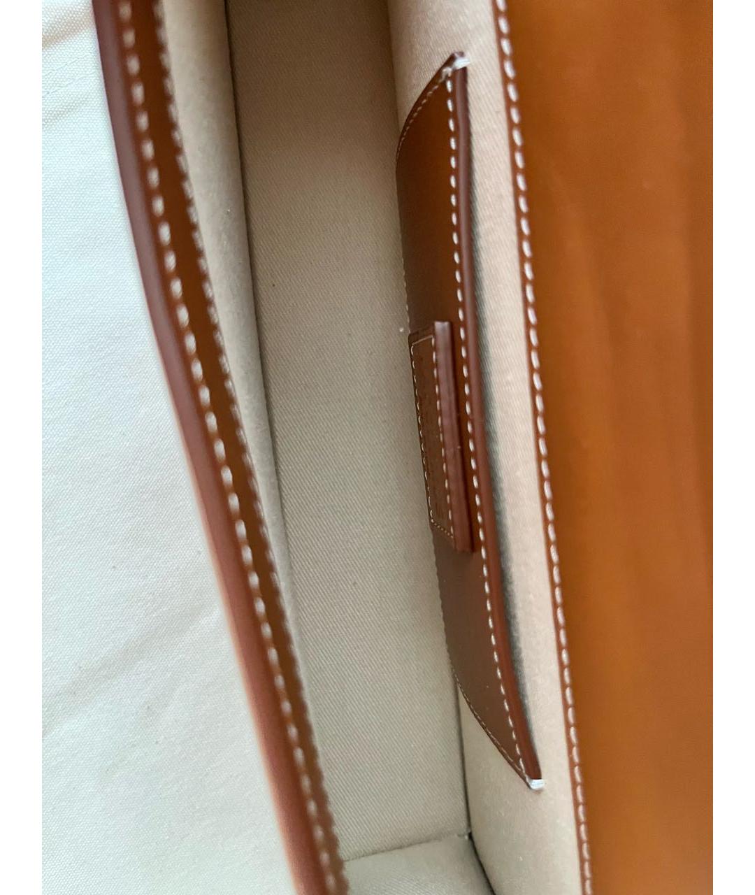 JACQUEMUS Коричневая кожаная сумка с короткими ручками, фото 7