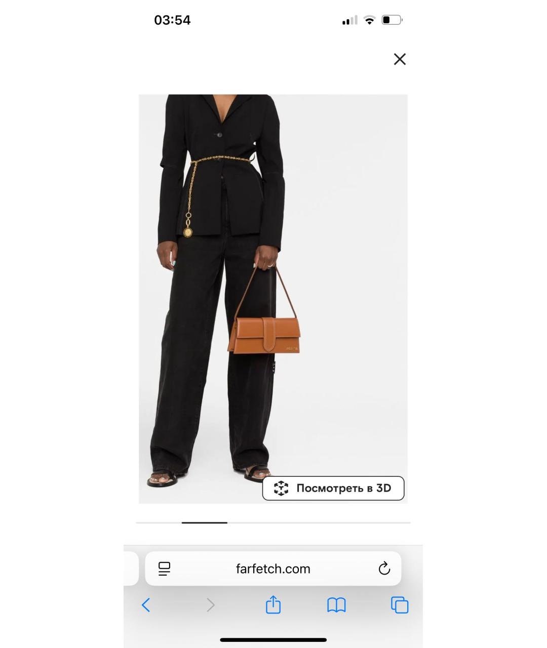 JACQUEMUS Коричневая кожаная сумка с короткими ручками, фото 8