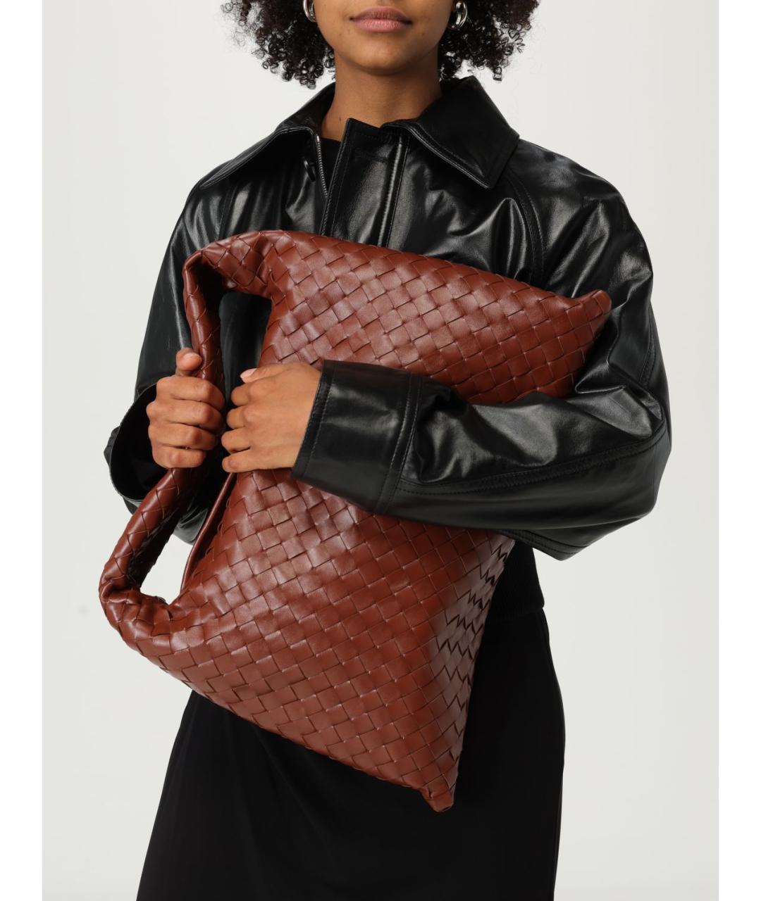 BOTTEGA VENETA Коричневая кожаная сумка через плечо, фото 4