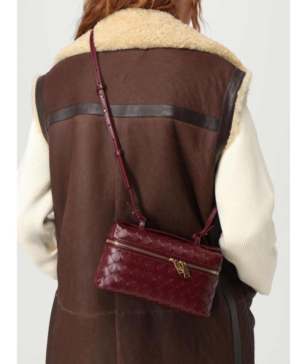 BOTTEGA VENETA Бордовая кожаная сумка с короткими ручками, фото 5
