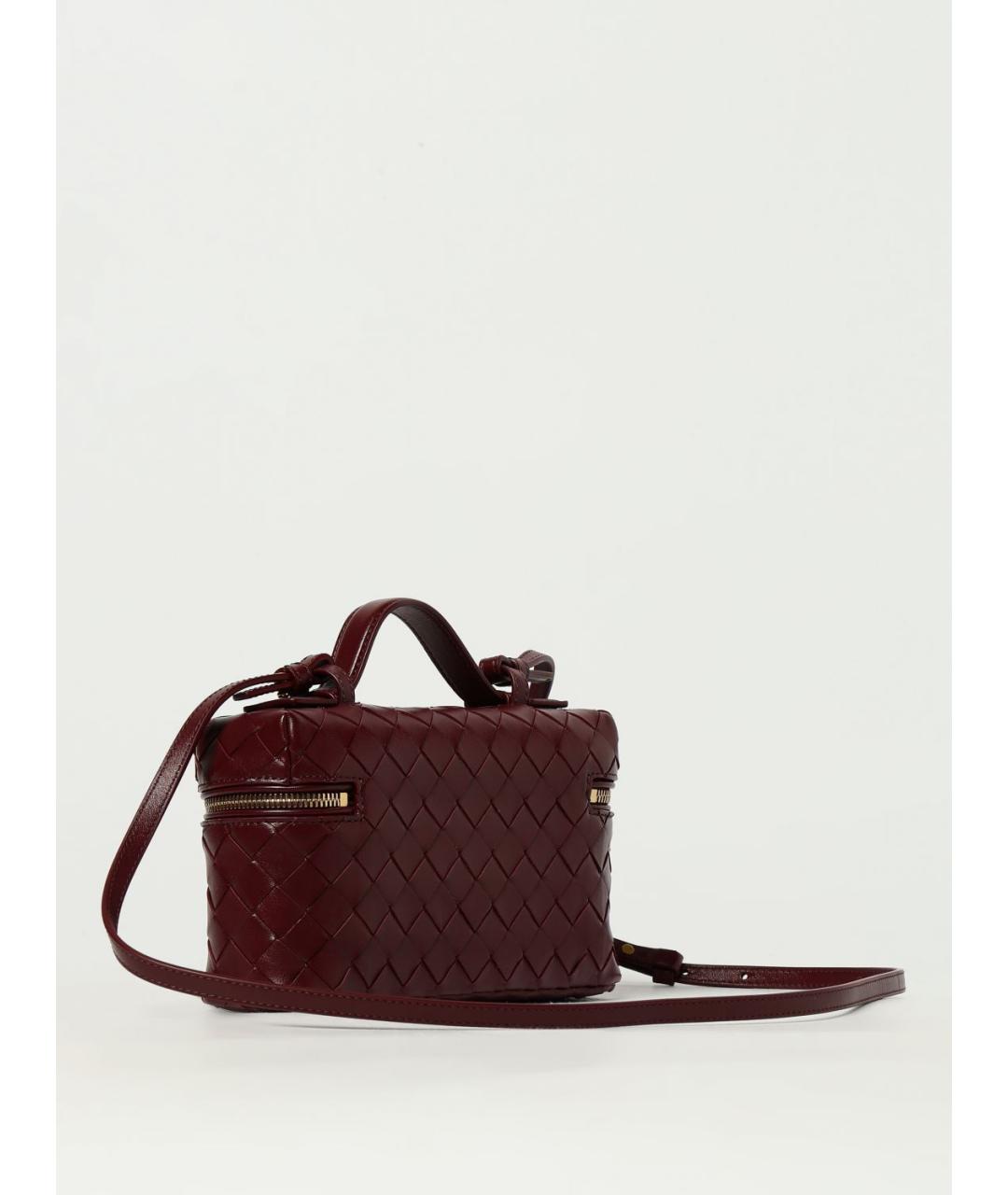 BOTTEGA VENETA Бордовая кожаная сумка с короткими ручками, фото 4