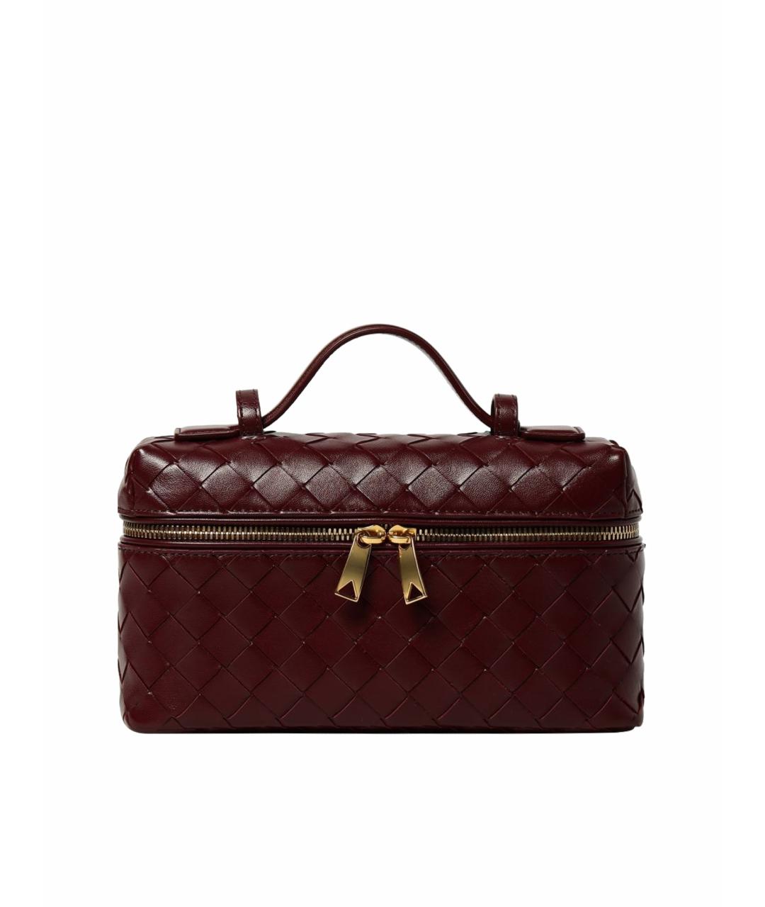 BOTTEGA VENETA Бордовая кожаная сумка с короткими ручками, фото 1