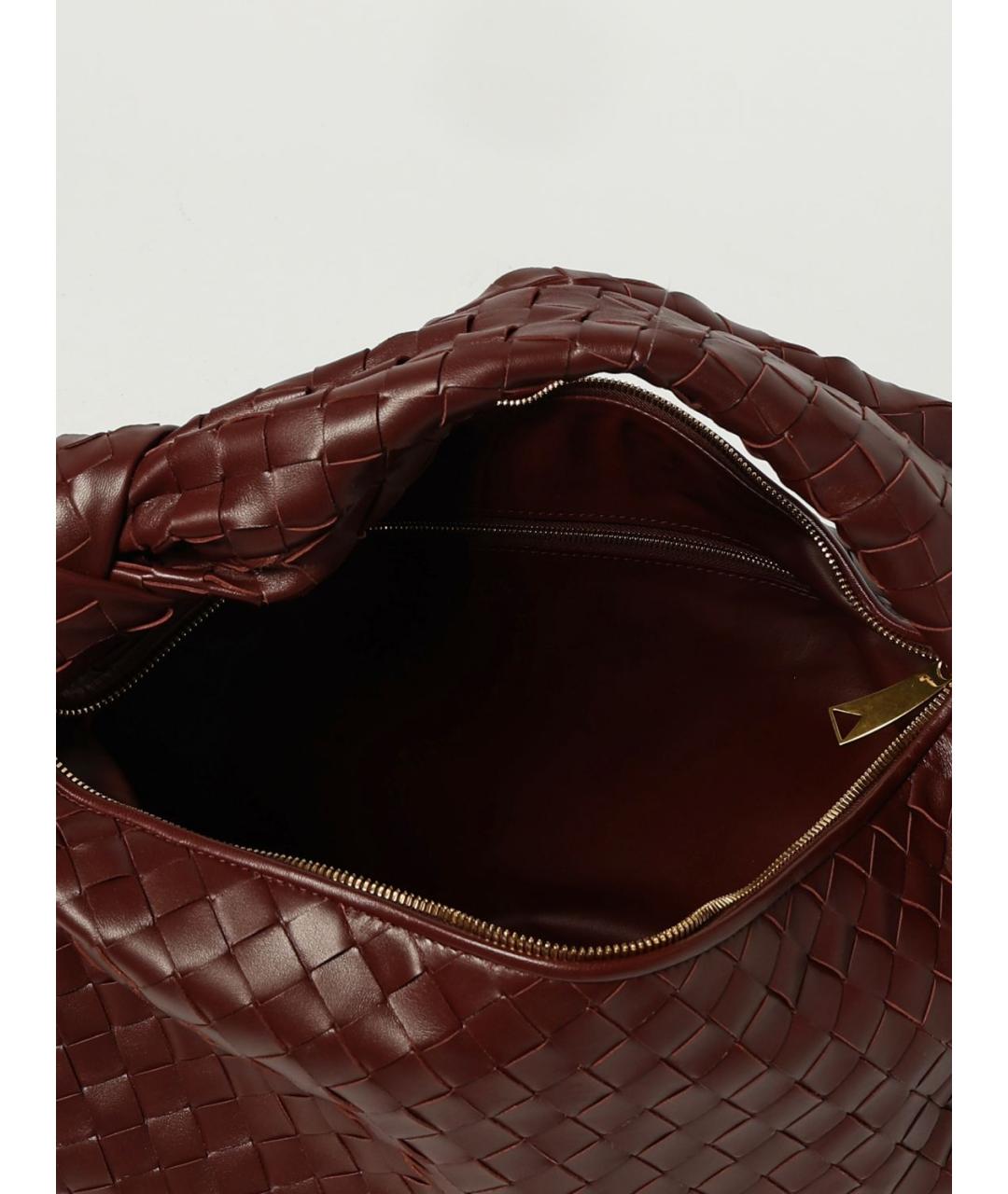 BOTTEGA VENETA Бордовая кожаная сумка с короткими ручками, фото 5