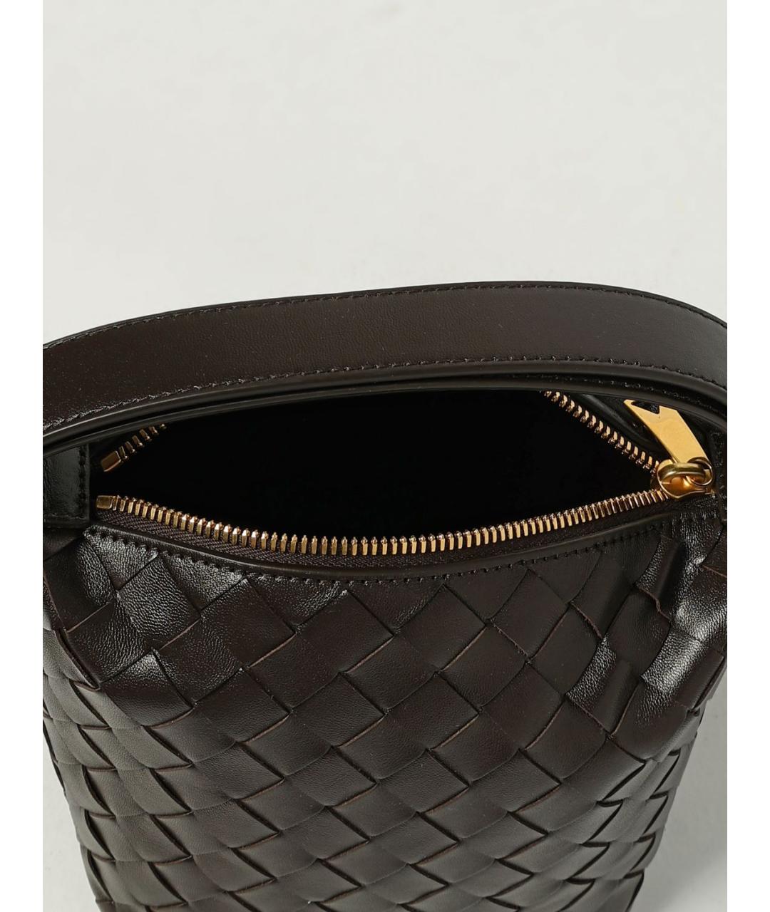 BOTTEGA VENETA Коричневая кожаная сумка с короткими ручками, фото 5