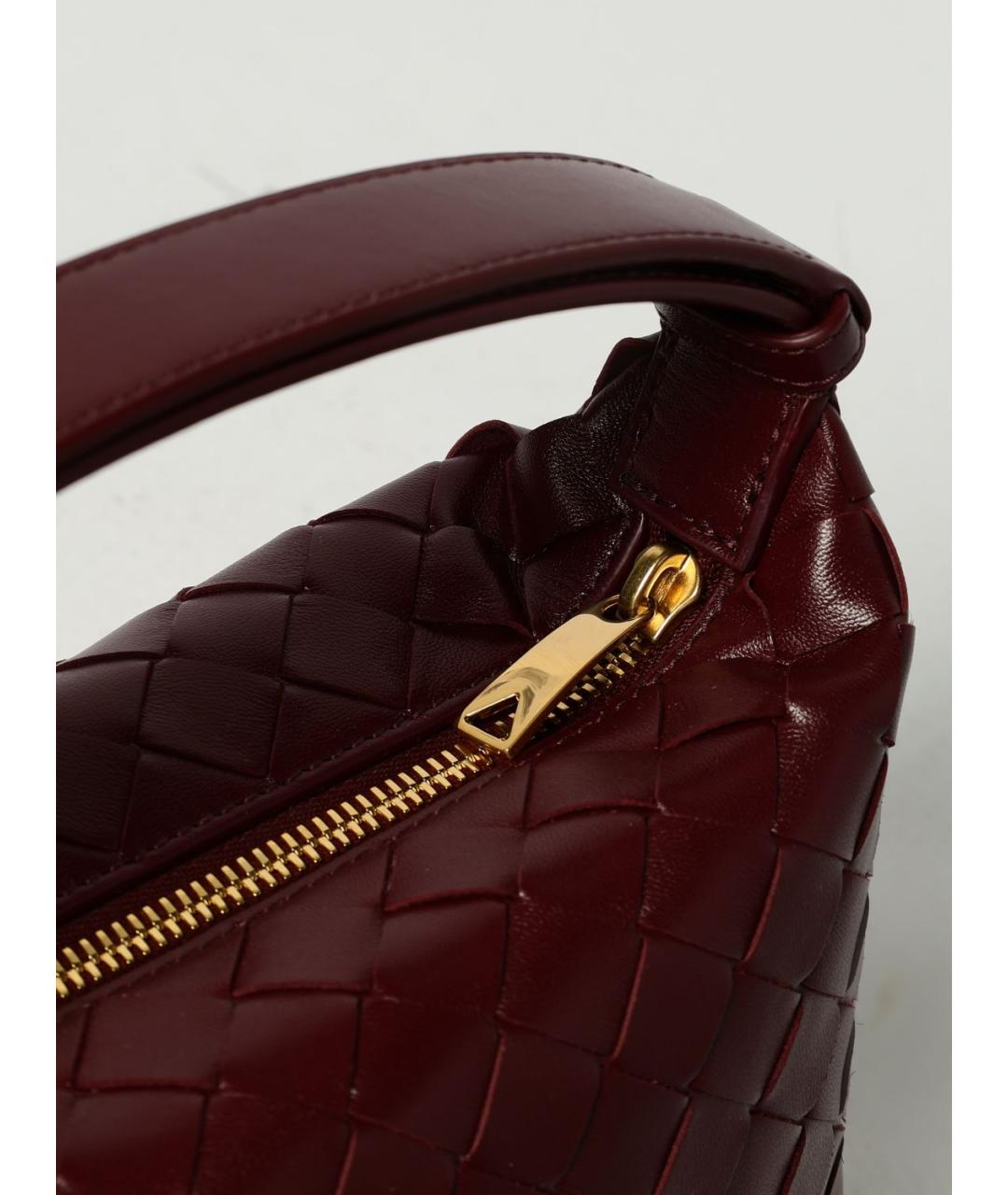 BOTTEGA VENETA Бордовая кожаная сумка с короткими ручками, фото 2