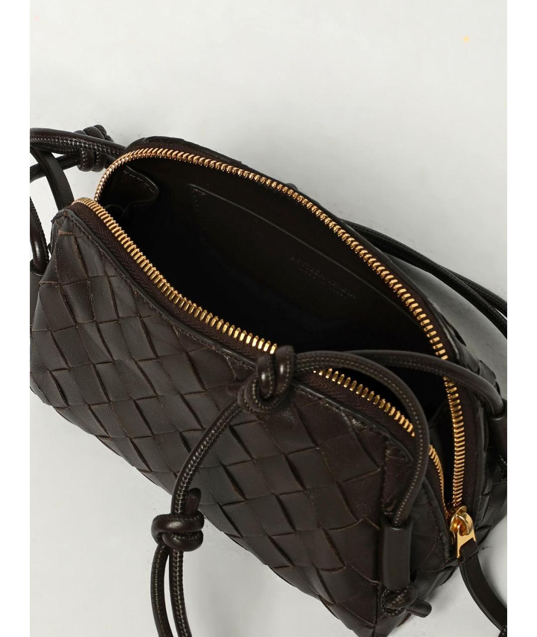 BOTTEGA VENETA Коричневая кожаная сумка через плечо, фото 5