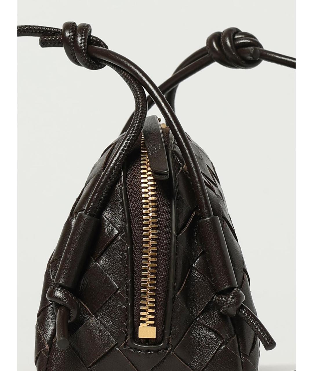 BOTTEGA VENETA Коричневая кожаная сумка через плечо, фото 3