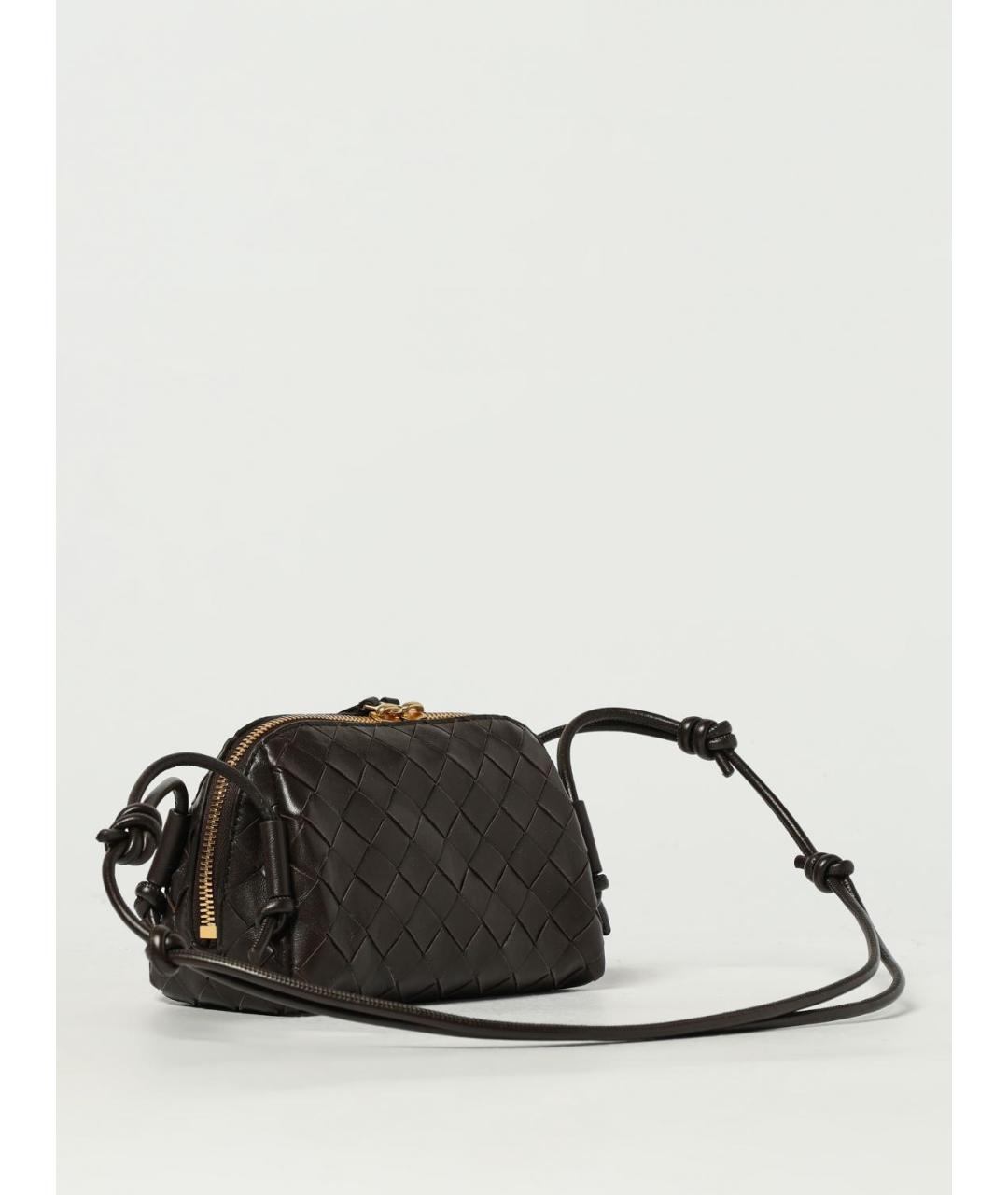 BOTTEGA VENETA Коричневая кожаная сумка через плечо, фото 2