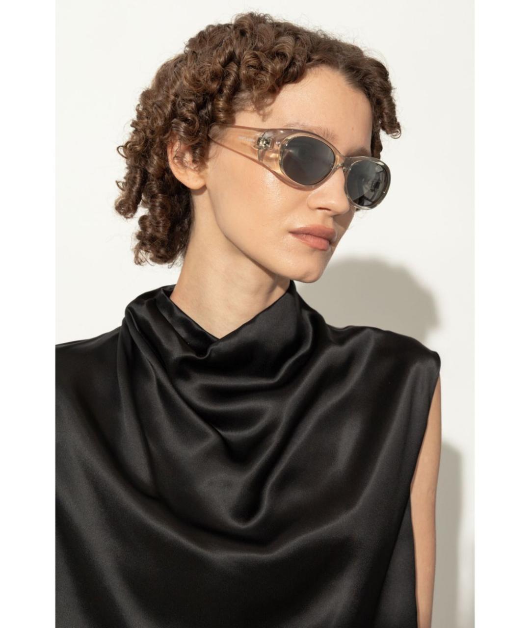 SAINT LAURENT Бежевые солнцезащитные очки, фото 3