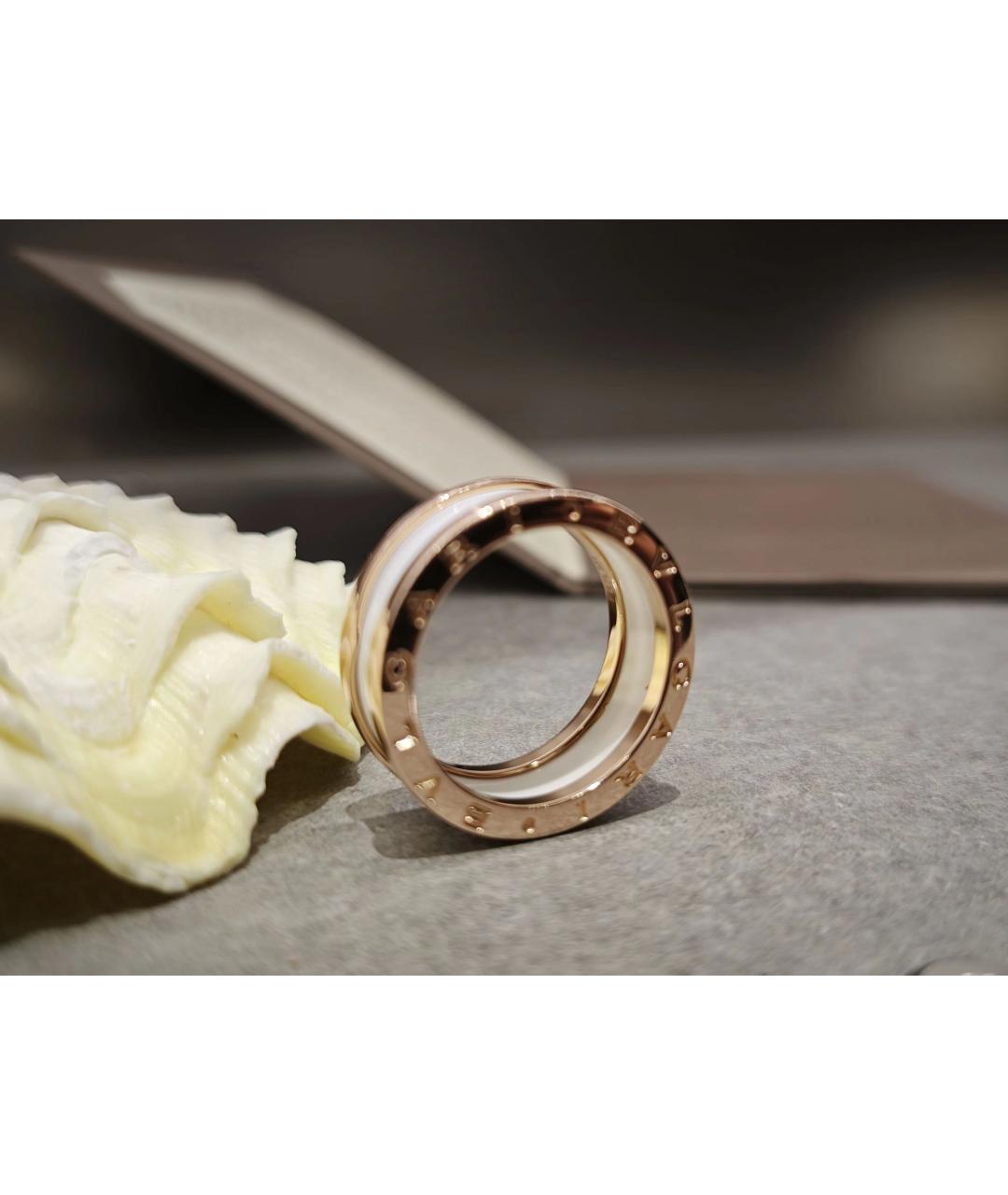 BVLGARI Белое кольцо из розового золота, фото 3