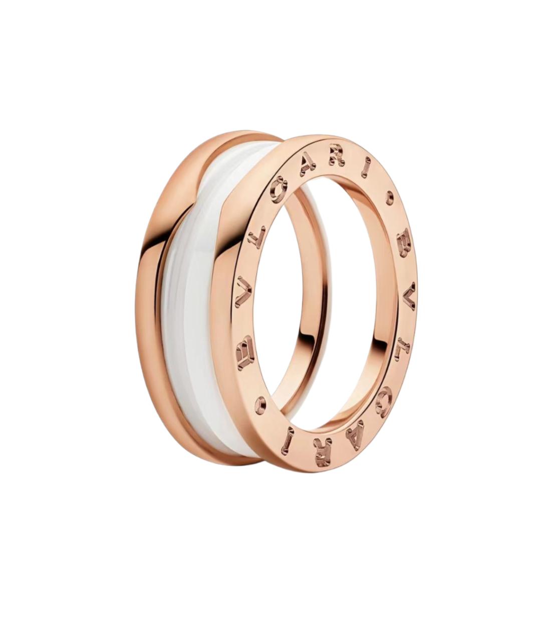 BVLGARI Белое кольцо из розового золота, фото 1