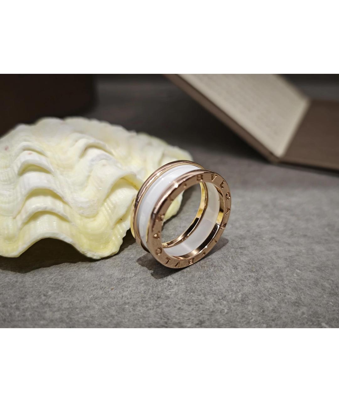 BVLGARI Белое кольцо из розового золота, фото 2