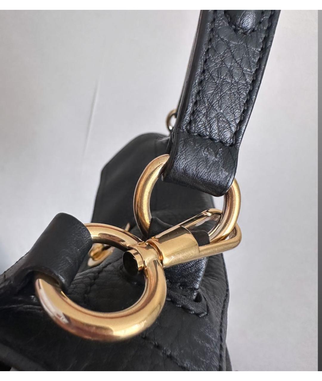 SAINT LAURENT Черная кожаная сумка с короткими ручками, фото 5