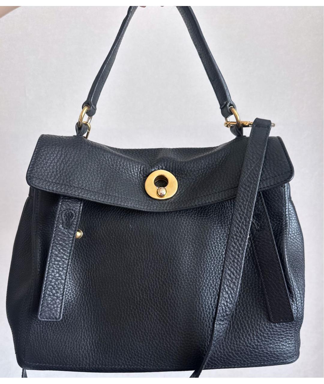 SAINT LAURENT Черная кожаная сумка с короткими ручками, фото 9