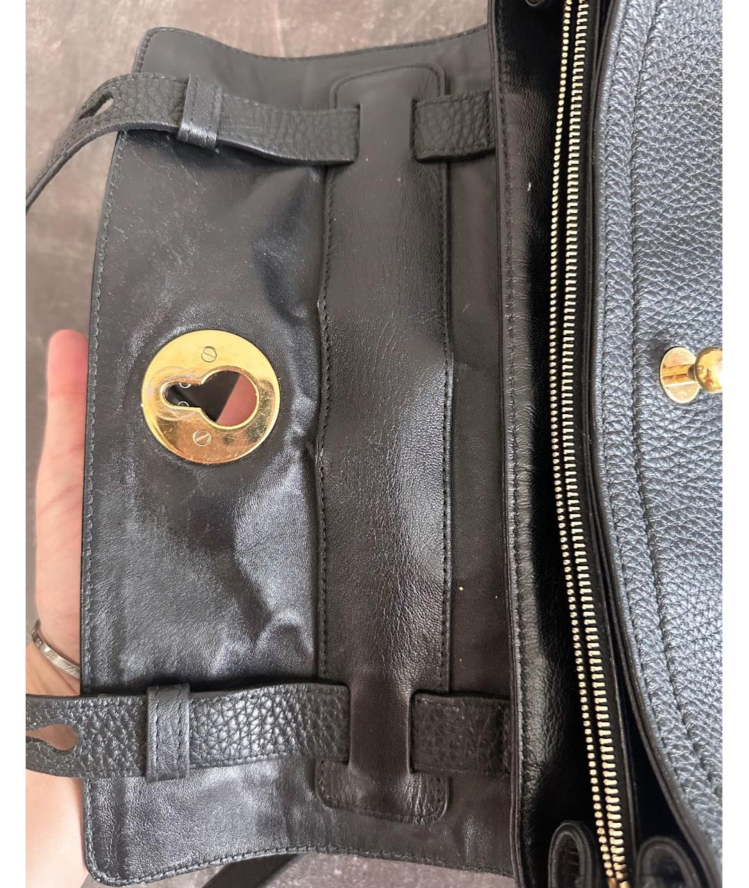SAINT LAURENT Черная кожаная сумка с короткими ручками, фото 6