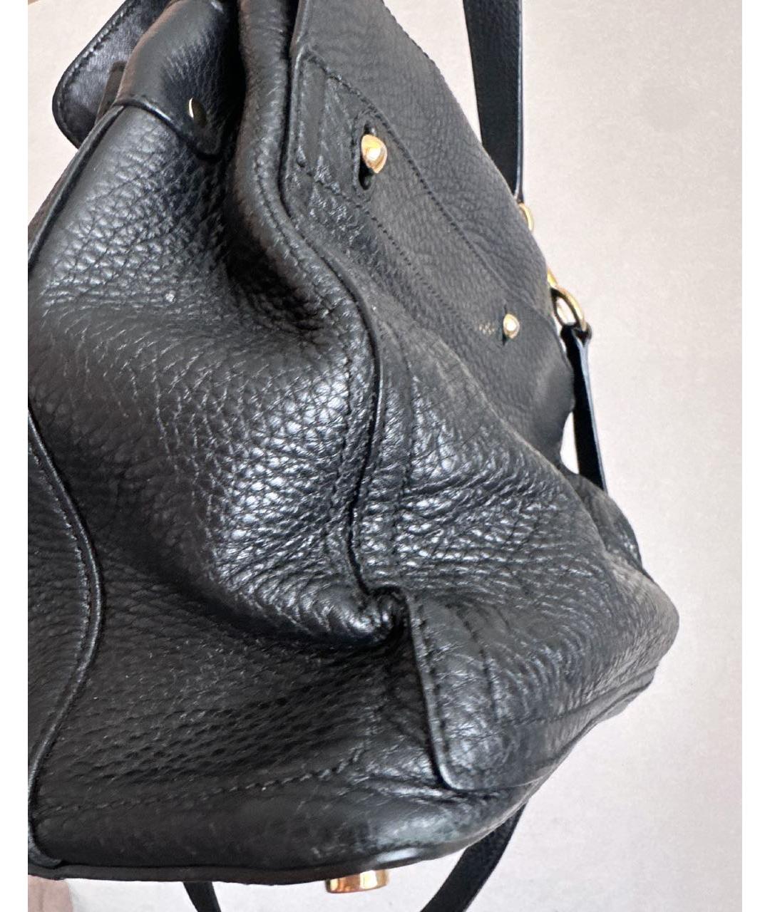 SAINT LAURENT Черная кожаная сумка с короткими ручками, фото 8