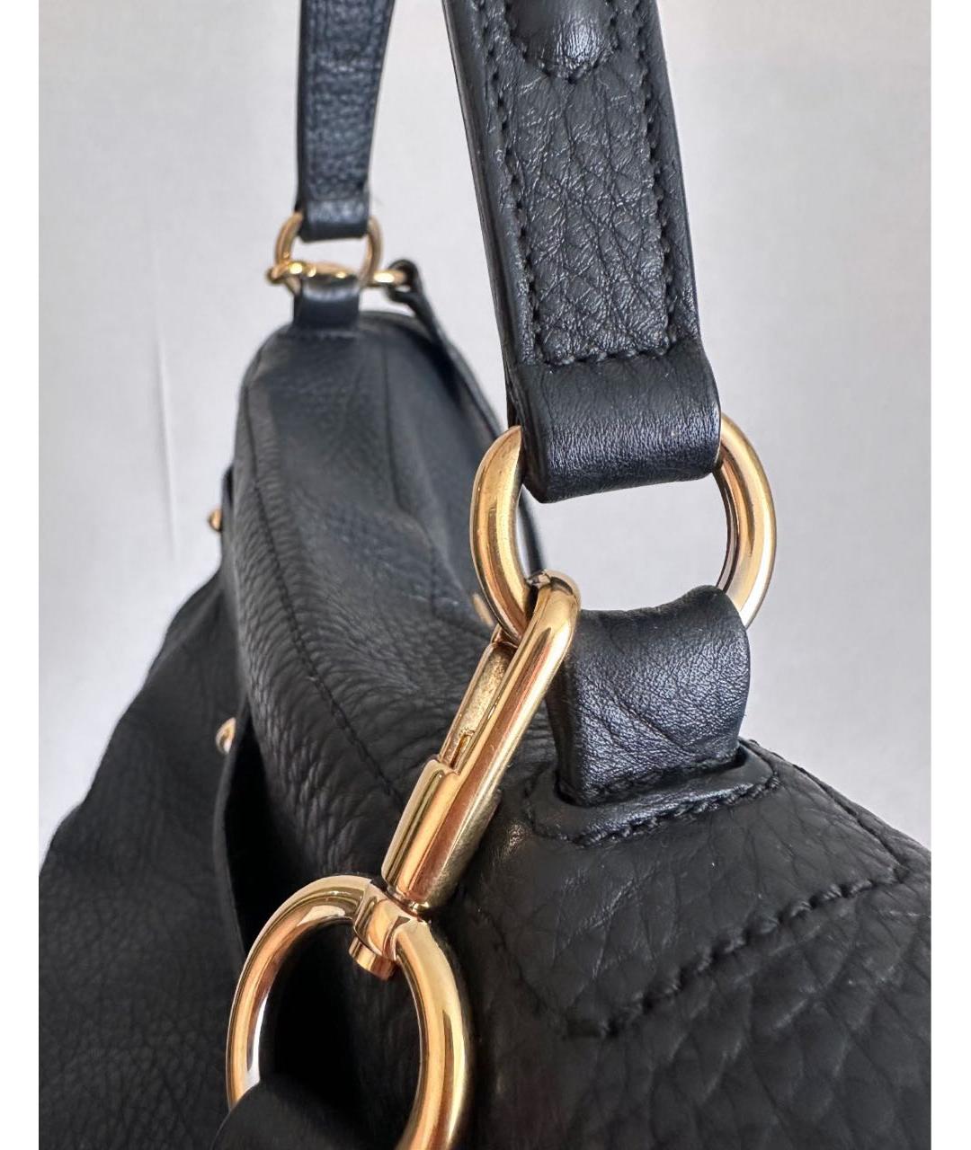 SAINT LAURENT Черная кожаная сумка с короткими ручками, фото 4