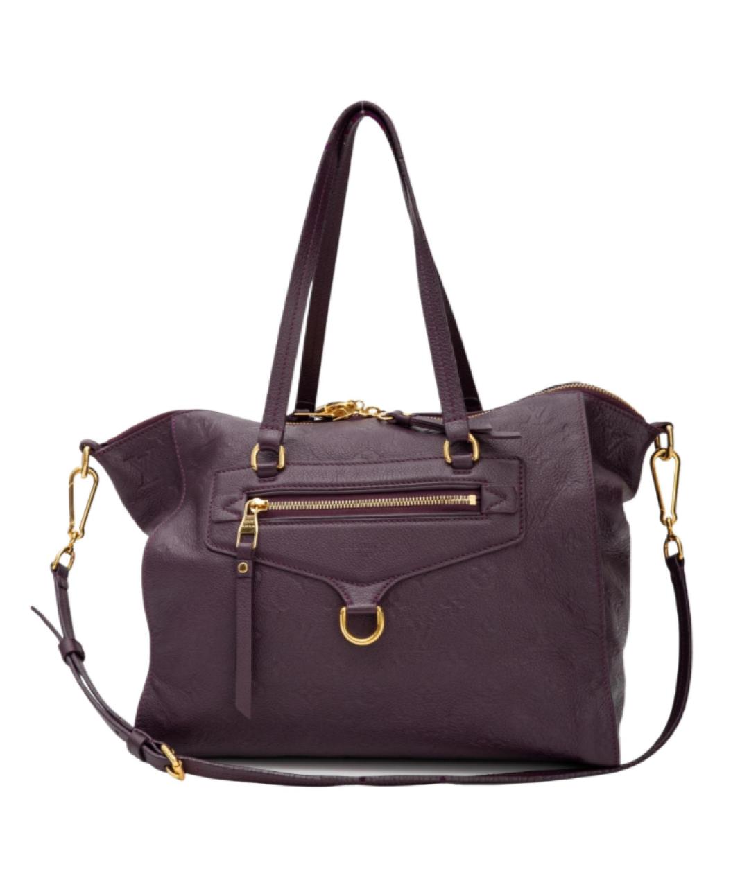 LOUIS VUITTON Фиолетовая кожаная сумка тоут, фото 10