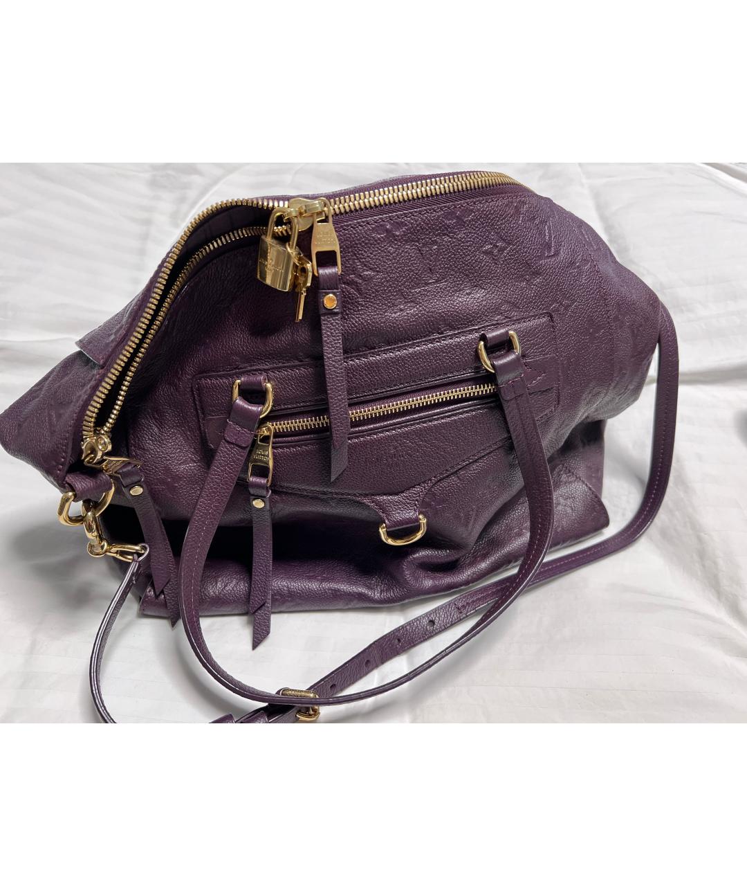 LOUIS VUITTON Фиолетовая кожаная сумка тоут, фото 2