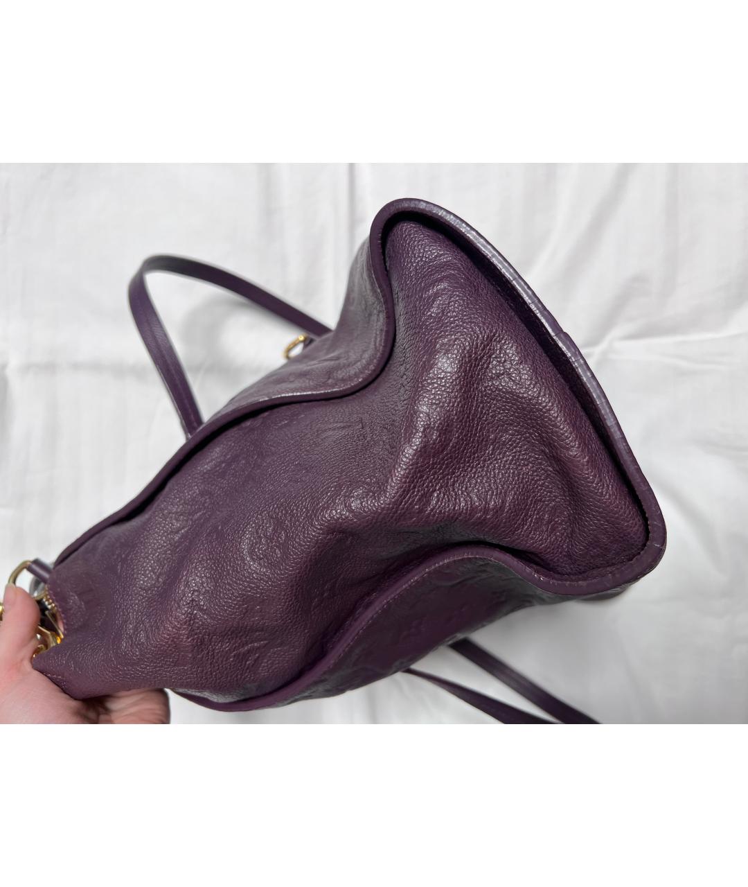 LOUIS VUITTON Фиолетовая кожаная сумка тоут, фото 3