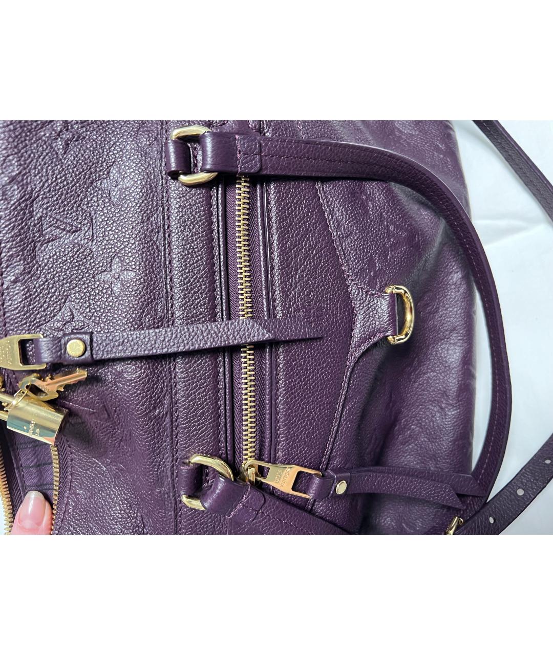 LOUIS VUITTON Фиолетовая кожаная сумка тоут, фото 8