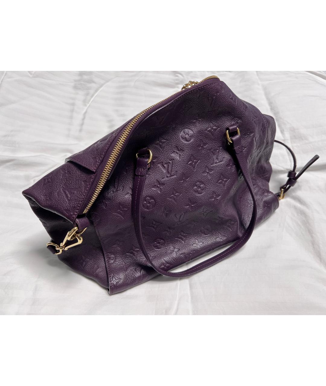 LOUIS VUITTON Фиолетовая кожаная сумка тоут, фото 4