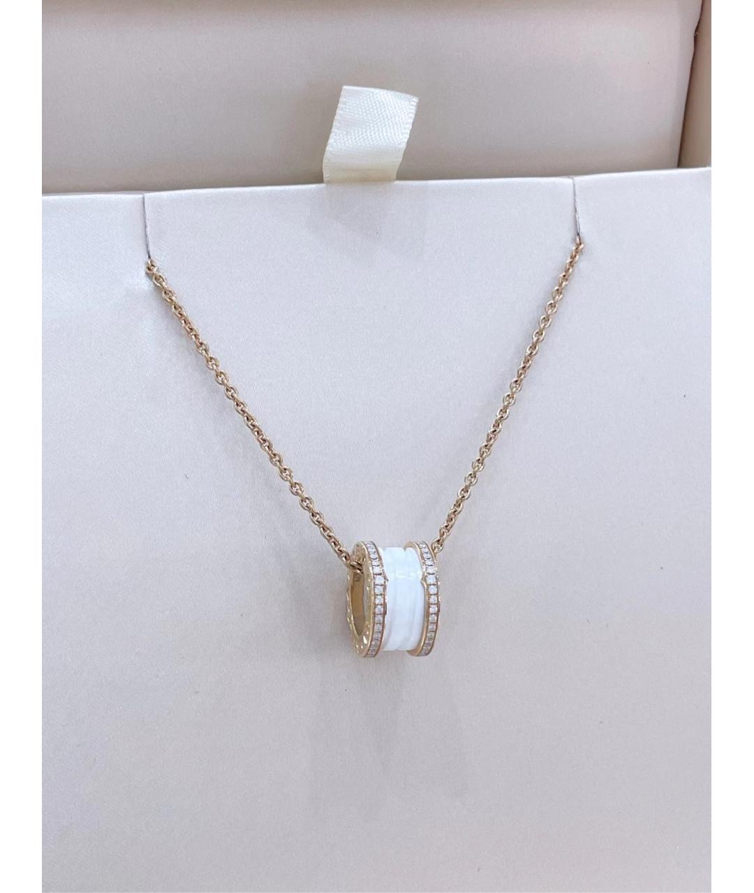 BVLGARI Белое колье из розового золота, фото 4
