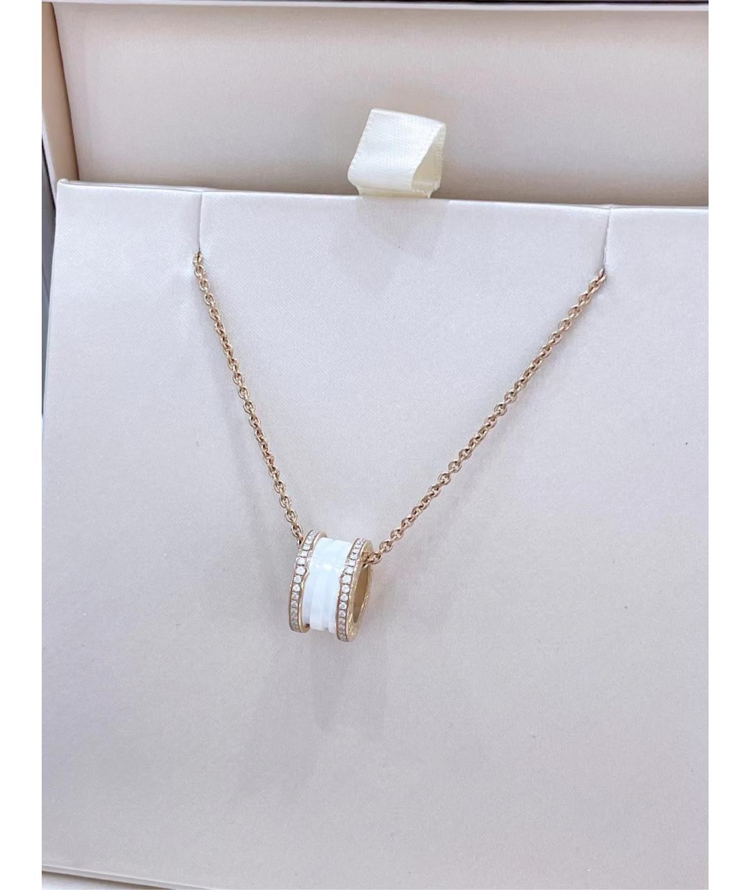 BVLGARI Белое колье из розового золота, фото 3
