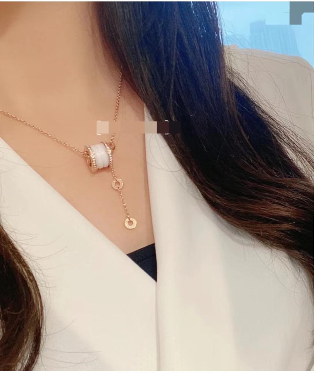 BVLGARI Белое колье из розового золота, фото 6